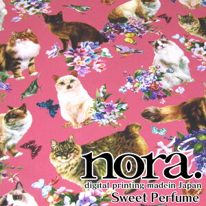 nora. digital printing madein Japan �V�[�`���O�@�f�W�^���v�����g�@Sweet Perfume�i�P��50cm�j�L/�˂�/�l�R��/��/�Ƃ�/�g��/��/�t�����[/Flower/bird/Cat/�m��/���G�����X�^�W�I/�R�b�g��/��/���n/�v�����g