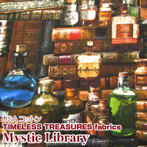 USARbg@TIMELESS TREASURES fabrics@Mystic Library ~XeBbNCu[(P50cm)@̖{ƃ|[V//{I/p//t@^W[/}WbN/EBU[h/Bp/AP~Xg/A