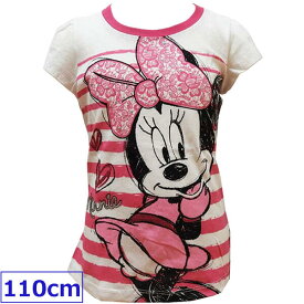 送料無料 Disney ディズニー ミニーマウス 子供服 キッズ 半袖Tシャツ 女の子 Tシャツ カットソー ホワイト 5歳 110cm