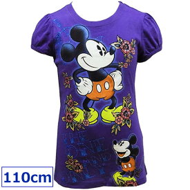 送料無料 Disney ディズニー ミッキーマウス 子供服 キッズ 半袖Tシャツ 女の子 Tシャツ カットソー 4歳 110cm パープル