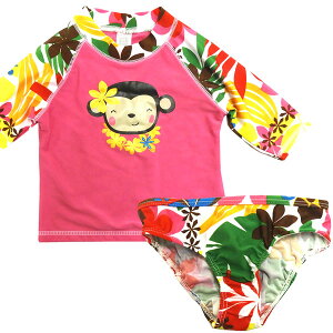 送料無料 カーターズ 子供 キッズ 水着 ラッシュガード スイムパンツ セットアップ 花柄 4T 99〜105cm