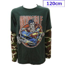 送料無料 SUPERMAN スーパーマン ヒーロー アメコミ 子供服 長袖 Tシャツ 男の子 子供 キッズ 6歳 120cm