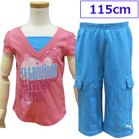 PUMAプーマ子供服Tシャツカットソースウエットハーフパンツセットアップ上下セット5歳115cm