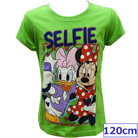【送料無料】 Disney ディズニー ミニーマウス デイジー 子供服 キッズ ジュニア 半袖Tシャツ 女の子 Tシャツ カットソー グリーン 130cm
