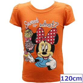 【送料無料】 Disney ディズニー ミニーマウス 子供服 キッズ ジュニア 半袖Tシャツ 女の子 Tシャツ カットソー オレンジ 120cm