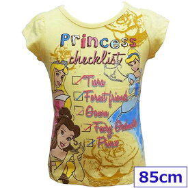 送料無料 Disney ディズニー プリンセス 子供用Tシャツ 半袖 キッズ シンデレラ 85cm イエロー