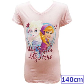送料無料 Disney ディズニー プリンセス アナと雪の女王 Tシャツ 半袖 キッズ カットソー アナ エルサ ピンク 140cm