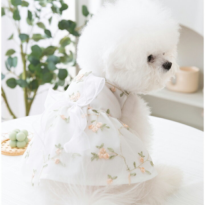 楽天市場】犬服 ワンピース ドレス 刺繍 花柄 お祝い リングドッグ 