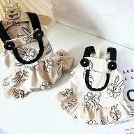 犬服 ワンピース つなぎ 春夏 ドッグウェア ペアルック ハーネス Dカン付き ワンピース カバーオール サ…