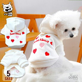【全商品ポイント5倍】超可愛い! 犬服 ペットウェア パーカー 春 ハート柄♪トレーナー 帽子付き フード付き ハーネスウェア 犬の服 猫服 おしゃれ 可愛い お散歩 小型犬 中型犬 お出かけ XS S M L XL かわいい パグ プードル シュナウザー