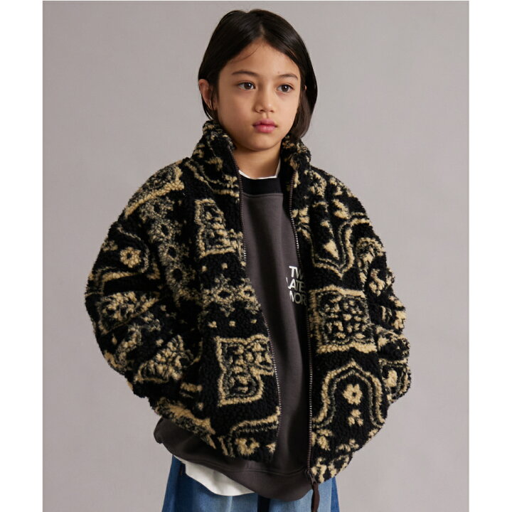 楽天市場】＼30%OFFクーポン☆／ジャガード 総柄 ボア ジャケット 