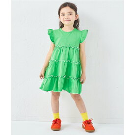 ＼ランキング1位獲得／【綿100%】ガールズ メロー ティアードワンピース キッズ 子供 女の子 90cm 100cm 110cm 120cm 130cm 140cm 150cm 春 夏 pairmanon 通園 通学 お出かけ ポップ ガーリー トレンド 可愛い カジュアル 着心地 配色 カラフル 定番 おそろい ペアマノン