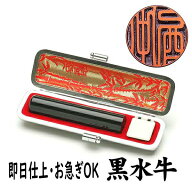 銀行印 即日発送　個人 銀行印/認印/黒水牛〔12ミリ〕 手仕上げ印鑑 2文字彫刻！ ケース付急ぎOK!【個人 …