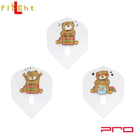 D.CRAFT(ディークラフト) L-Flight PRO(エルフライト プロ) クマ シェイプ ホワイト　(ダーツ フライト)