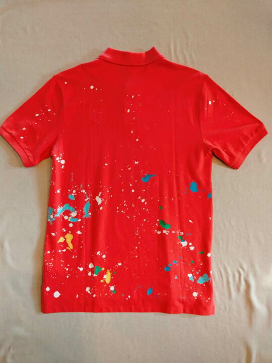 楽天市場】ポロ ラルフローレン ポロシャツ ペイント 加工 レッド Polo 