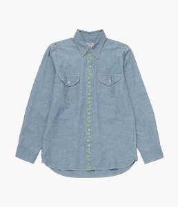 WYTHE ''EMBROIDERED CHAMBRAY WORKSHIRT'' (RINSED INDIGO)