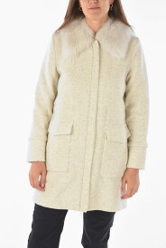 WOOLRICH ウールリッチ コート COWWTSC0051UT1815 8055 レディース SOLID COLOR WOOL BLEND COAT WITH REAL FUR DETAILS 【関税・送料無料】【ラッピング無料】 dk
