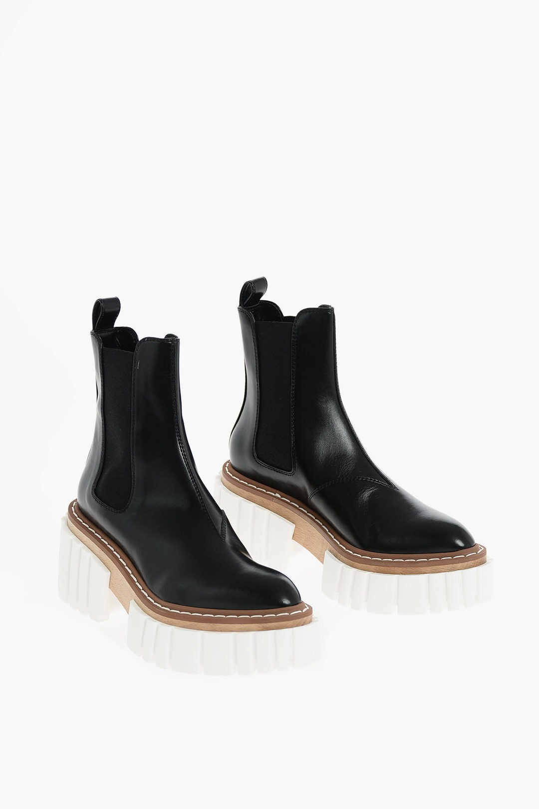 STELLA　MCCARTNEY　ステラ　N01311002　Black　BOOTIES　EMILIE　マッカートニー　CHELSEA　ブーツ　WITH　FAUX-LEATHER　800251　レディース　dk　POINTED-TOED　STATEM