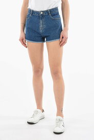 【本日5の付く日ポイント4倍!!】 KENZO ケンゾー デニム FC52DS2116EA レディース DARK-WASHED DENIM SHORTS WITH FRINGED HEMS AND LETTERING LOG 【関税・送料無料】【ラッピング無料】 dk