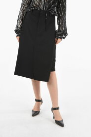 BALENCIAGA バレンシアガ スカート 675413TLT17/J 1000 レディース DOUBLE LAYERED ASYMMETRICAL PENCIL SKIRT 【関税・送料無料】【ラッピング無料】 dk