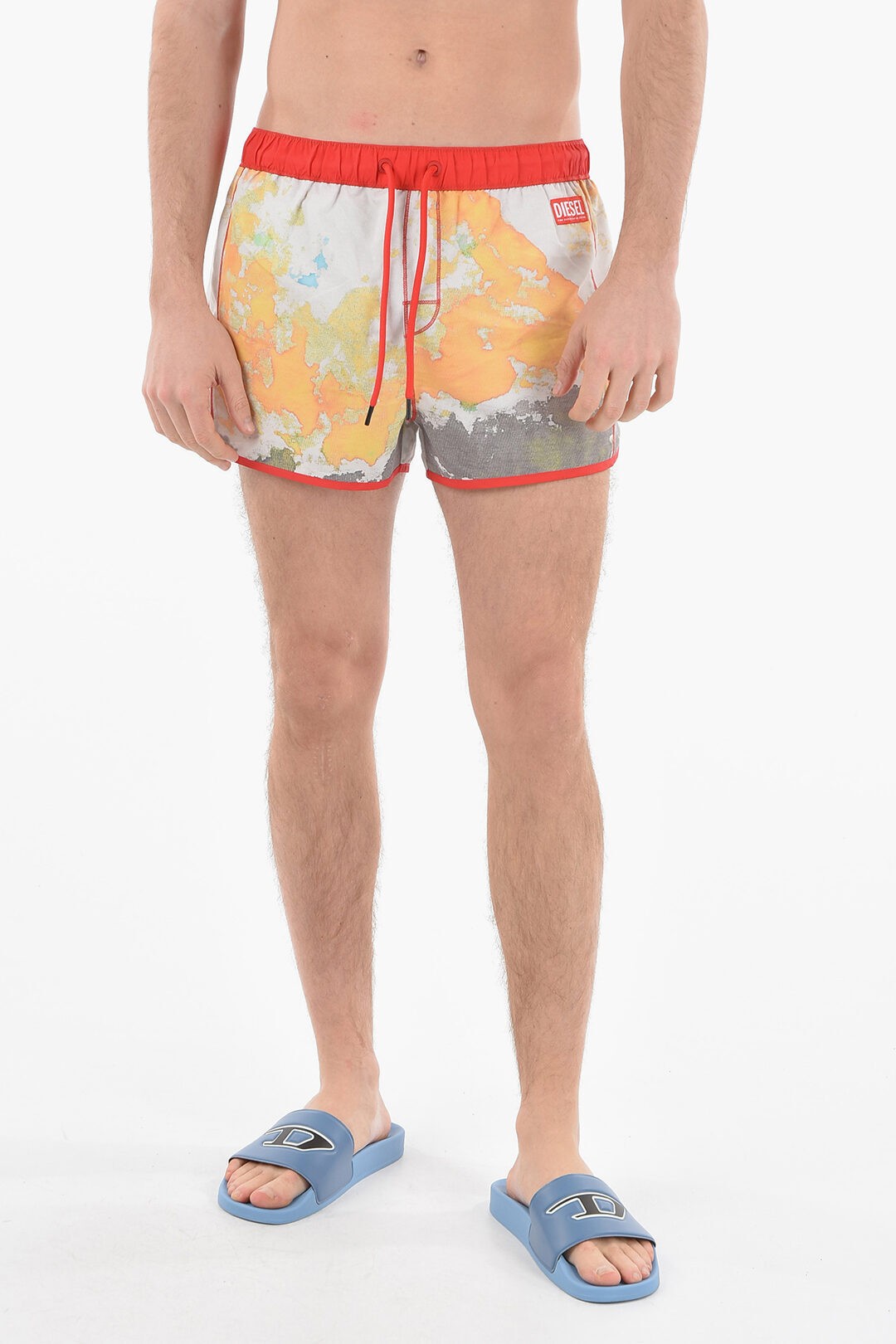 DIESEL ディーゼル Multicolor スイムウェア 00S0L6 0IFAI 8HJ メンズ RED TAG PATTERNED BMBX-REEF-30 SWIM SHORTS WITH DRAWSTRING W  dk