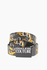 VERSACE ヴェルサーチ ベルト 74YA6F32 ZS688 G89 メンズ JEANS COUTURE ALL-OVER BAROQUE AND LOGO BELT 35MM 【関税・送料無料】【ラッピング無料】 dk