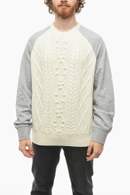 【本日5の付く日ポイント4倍!!】 NEIL BARRETT ニール バレット ニットウェア PBMA062 T607C 1887 メンズ WOOL HYBRID PULLOVER WITH JERSEY SLEEVES 【関税・送料無料】【ラッピング無料】 dk