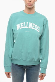 SPORTY RICH スポーティアンドリッチ トレーナー CR443FTCO/K FT レディース SOLID COLOR CREW-NECK SWEATSHIRT WITH CONTRASTING PRINT 【関税・送料無料】【ラッピング無料】 dk