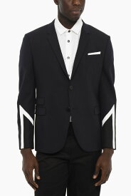 NEIL BARRETT ニール バレット ジャケット BGI009S R023S 1228 メンズ FITTED SLIM FIT 2-BUTTON BLAZER WITH CONTRASTING DETAILS 【関税・送料無料】【ラッピング無料】 dk