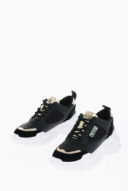 VERSACE ヴェルサーチ スニーカー 74VA3SC2 ZP230 G89 レディース JEANS COUTURE LEATHER SPEEDTRACK SNEAKERS WITH GOLDEN DETAIL 【関税・送料無料】【ラッピング無料】 dk