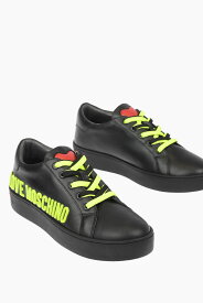 【15,000円以上ご購入で1,000円OFF！】 MOSCHINO モスキーノ スニーカー JA15113G1CIAF000 レディース LOVE LEATHER LOW TOP SNEAKERS WITH FLUO LOGO 【関税・送料無料】【ラッピング無料】 dk