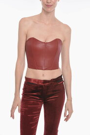 THE MANNEI ザ・マンネイ トップス W22TM OVIEDO 0 RED レディース SOFT-LEATHER OVIEDO BUSTIER TOP WITH SWEETHEART NECKLINE 【関税・送料無料】【ラッピング無料】 dk