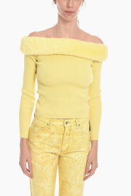 BLUMARINE ブルマリン ニットウェア 2M170A-N0220 レディース OFF-SHOULDER SWEATHER WITH CRUELTY-FREE FUR DETAIL 【関税・送料無料】【ラッピング無料】 dk