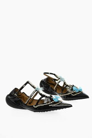13 09 SR フラットシューズ TOOBLKAW22BLACK レディース PATENT LEATHER POINTED SANDALS EMBELISHED WITH RHINESTONES 【関税・送料無料】【ラッピング無料】 dk