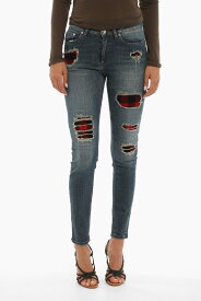WOOLRICH ウールリッチ デニム COWRPAN0007 DE04 3214 レディース DISTRESSED MARTEN JEANS WITH PATCH IN BUFFALO MOTIF 12CM 【関税・送料無料】【ラッピング無料】 dk