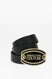 VERSACE ヴェルサーチ ベルト 75YA6F52 71627 899 メンズ JEANS COUTURE LEATHER BELT WITH MAXI LOGOED BUCKLE 30MM 【関税・送料無料】【ラッピング無料】 dk