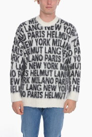 HELMUT LANG ヘルムートラング ニットウェア L10HM702 0 C05 メンズ ALPACA WOOL CREWNECK SWEATER WITH ALL OVER LOGO 【関税・送料無料】【ラッピング無料】 dk