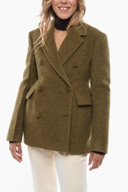 【本日5の付く日ポイント4倍!!】 JIL SANDER ジルサンダー ジャケット J03BN0023JTN102 312 レディース ALPACA WOOL-BLEND BLAZER WITH DOUBLE BREAST 【関税・送料無料】【ラッピング無料】 dk