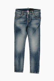 DSQUARED2 ディースクエアード デニム DQ0239 D0A0F DQ01 ガールズ STRETCH DENIM COOL GIRL JEANS WITH PAINT EFFECT PRINT 【関税・送料無料】【ラッピング無料】 dk