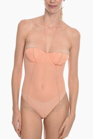 OSEREE オスレー アンダーウェア OTY421 0 PEACH レディース TRANSPARENT BODYSUIT WITH UNDERWIRE AND GLITTER DETAILS 【関税・送料無料】【ラッピング無料】 dk