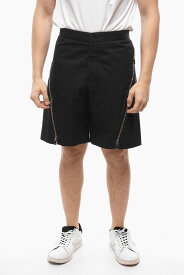 【5のつく日は全商品ポイント4倍】 ALEXANDER MCQUEEN アレキサンダー マックイーン パンツ 687701QSS44 1000 メンズ COTTON SHORTS WITH SIDE MAXI ZIPS 【関税・送料無料】【ラッピング無料】 dk