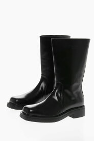 【本日5の付く日ポイント4倍!!】 PRADA プラダ ブーツ 2UG004G000B4L F0002 メンズ LEATHER BOOTS WITH TON-SUR-TON EMBROIDERED LOGO 【関税・送料無料】【ラッピング無料】 dk