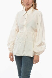 KATESPADE ケイト スペード シャツ K6359 0 FRENCH CREAM レディース SILK AND COTTON BLOUSE WITH JEWEL BUTTONS AND RUFFLED DETAIL 【関税・送料無料】【ラッピング無料】 dk