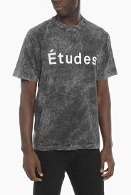 ETUDES エチュード トップス H22MM105OC09AT メンズ ACID-WASH EFFECT CREW-NECK T-SHIRT WITH PRINTED LOGO 【関税・送料無料】【ラッピング無料】 dk