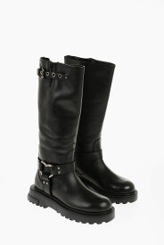 MOSCHINO モスキーノ ブーツ JA24314G0HIB5000 レディース LOVE LEATHER BOOTS WITH SILVER HEART SHAPE DETAILS 【関税・送料無料】【ラッピング無料】 dk