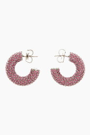 AMINA MUADDI アミナ モアディ ジュエリー CAMERONHOOPMINISI RO レディース SILVER CAMERON HOOP EARRINGS WITH RHINESTONE EMBELLISHMENT 【関税・送料無料】【ラッピング無料】 dk