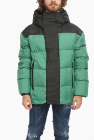 DSQUARED2 ディースクエアード ジャケット S74AM1275 S54981 667 メンズ TWO TONE HOOD PUFF DOWN JACKET WITH VELCRO CLOSURE 【関税・送料無料】【ラッピング無料】 dk