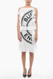 BURBERRY バーバリー ドレス 4567824 A1931 レディース SILK MIDI DRESS WITH LOGO PRINT AND LACE DETAILS 【関税・送料無料】【ラッピング無料】 dk