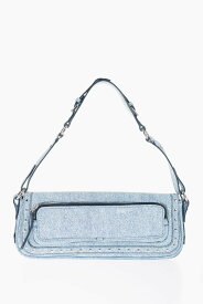 BY FAR バイファー バッグ 23CRMDDSDNML MED DNM レディース DENIM-EFFECT LEATHER MADDY SHOULDER BAG WITH STUDS 【関税・送料無料】【ラッピング無料】 dk