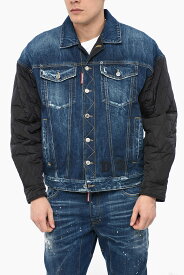 DSQUARED2 ディースクエアード ジャケット S74AM1348 S30309 470 メンズ DENIM JACKET WITH QUILTED SLEEVES 【関税・送料無料】【ラッピング無料】 dk